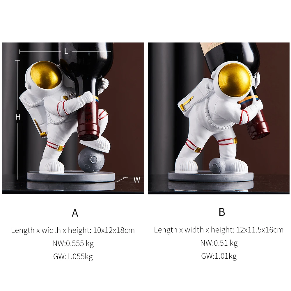 Resin Astronaut Figurine Wine Holder Cosmonaut Model Home Decoration Accessories for Living Room Rack Office Decor Gifts | Дом и сад