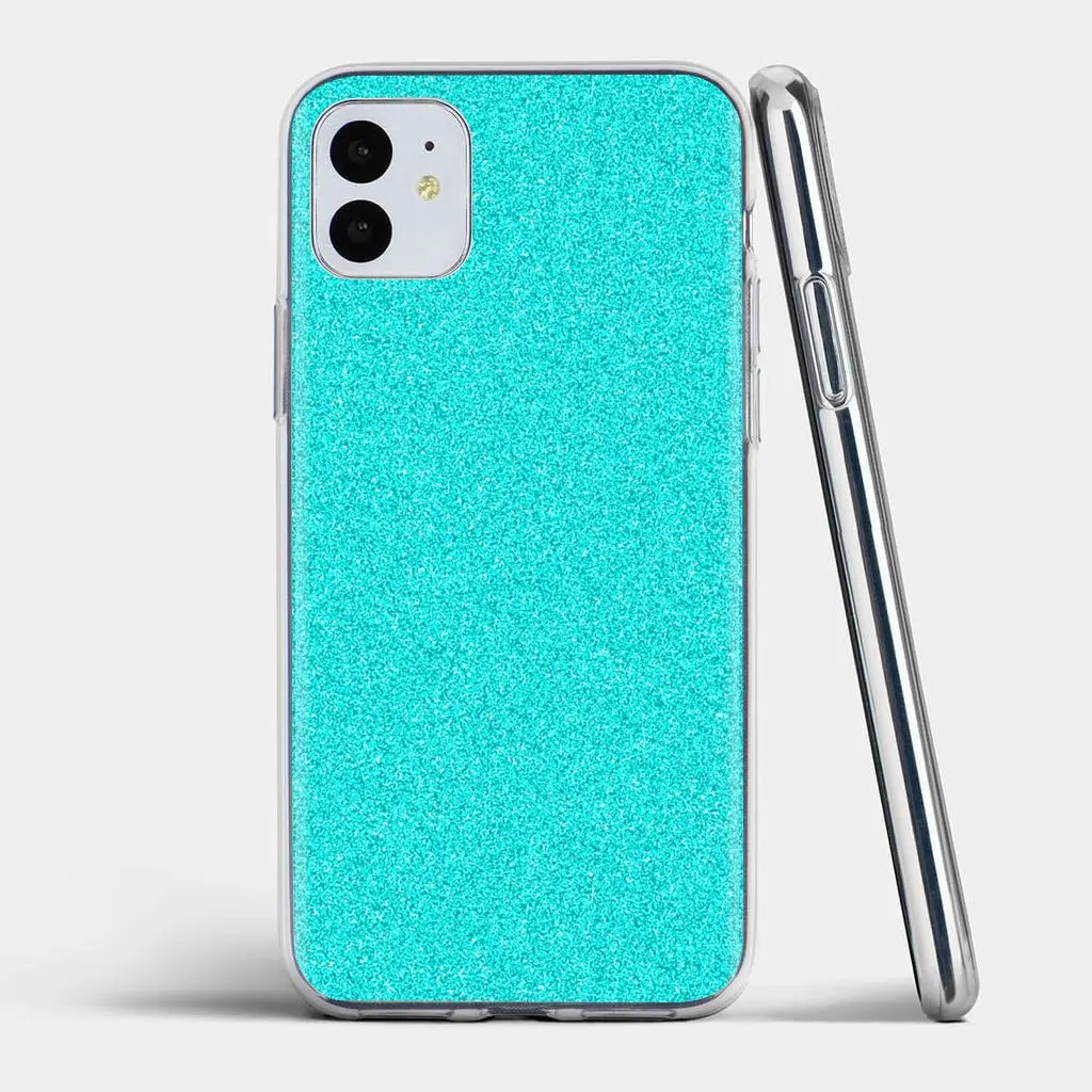 Мягкий чехол в горошек с синими блестками форме сердца для iPhone 11 Pro 4 4S 5 5S SE 5C 6 6S 7 8 X