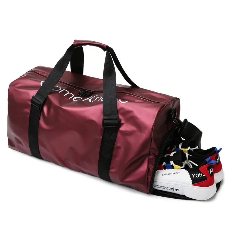 

Simple Style Large Capacity Travel Bag For Women Nylon Waterproof Handbag Solid Color Zipper Multifunctional Casual Luggage Bags