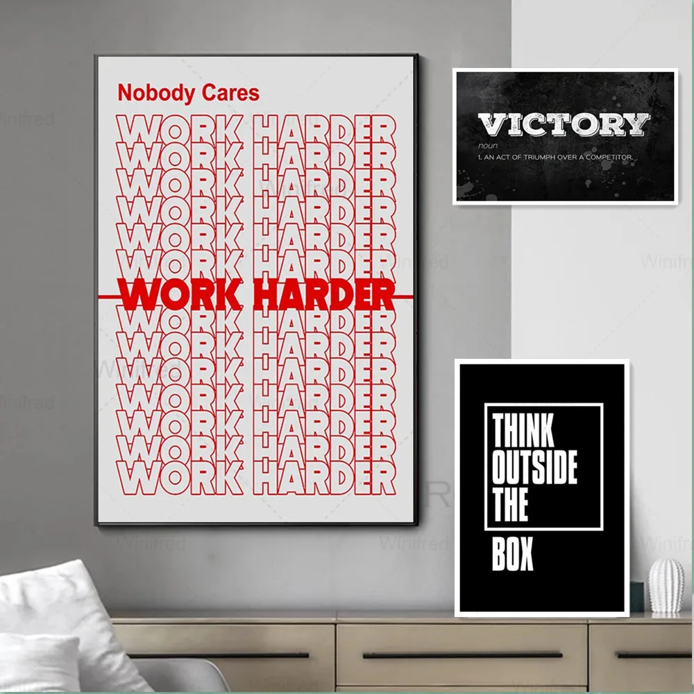 

Success Inspirational Canvas Poster Work Harder Wall Art Print Victory Wall Picture for Living Room Modern Home Decoration