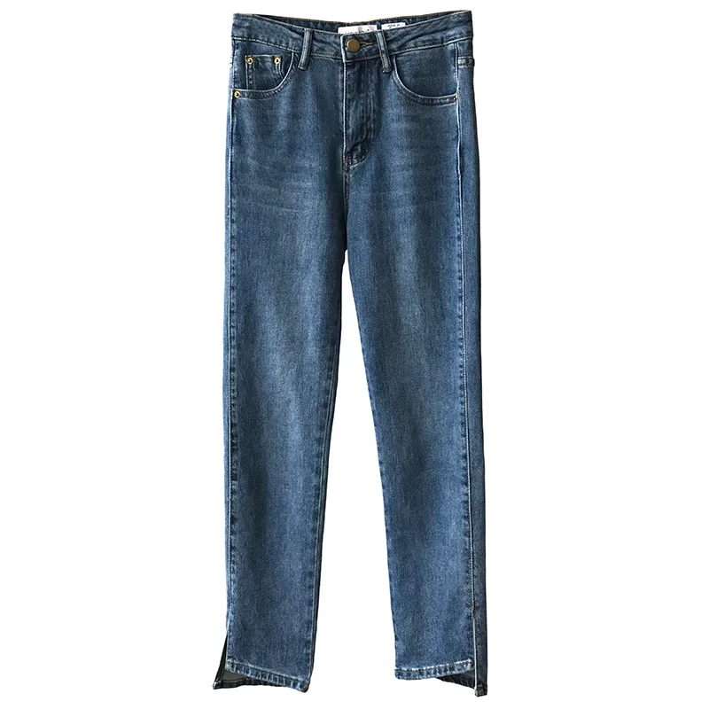 

2020 Autumn Spring Women Pants Fashion Thin Elasticity Soild Jeans High Waist Silm Vintage Femlae Casual Trousers Korean Style