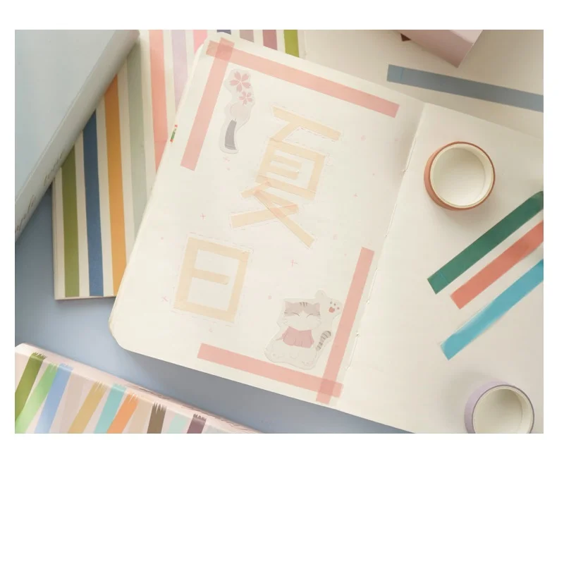 

60pcs Simple Tone Solid Color Paper Washi Tape Set Rainbow 8mm 10mm Lace Decorative Adhesive Masking Tapes Stickers A6176