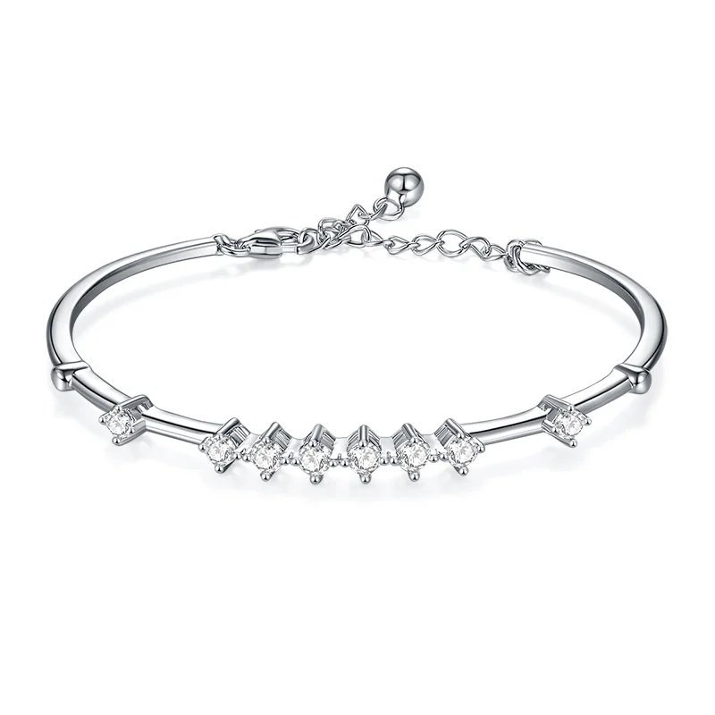 

Fine Jewelry Bracelets Jewelry 925 Sliver Plated Gold Bracelet D Color Moissanite Diamond Bracelet