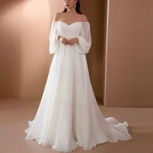 Elegant Trailing Maxi Dress Temperament Vestidos De Fiesta 2021 New Party Night Slash Neck Long  Sleeve Robe White Dresses (3)