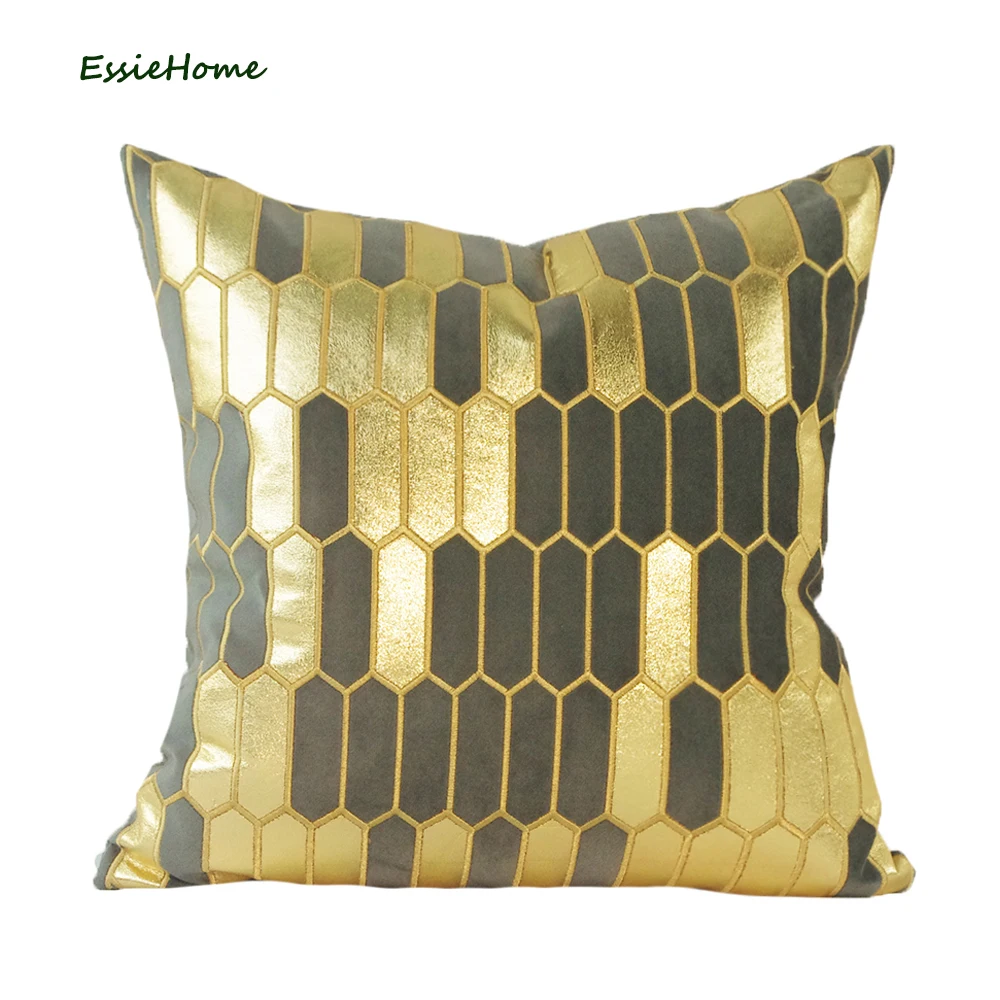 ESSIE HOME Dary серый бархатный золотой чехол для подушки с вышивкой дивана домашний