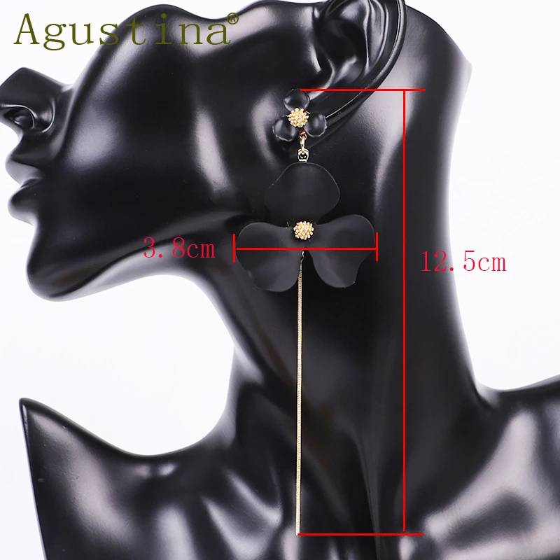 Серьги капли с цветами для женщин модные геометрические металлические ювелирные