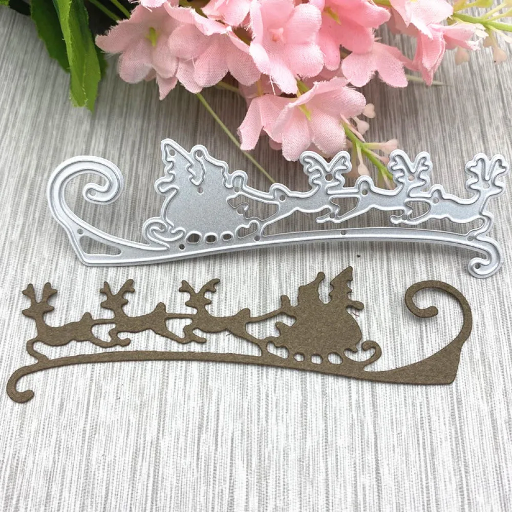 

Santa Claus Sled Deer Metal Cutting Dies Scrapbooking Craft Dies Stencils DIY For Cards Making New Dies 2020
