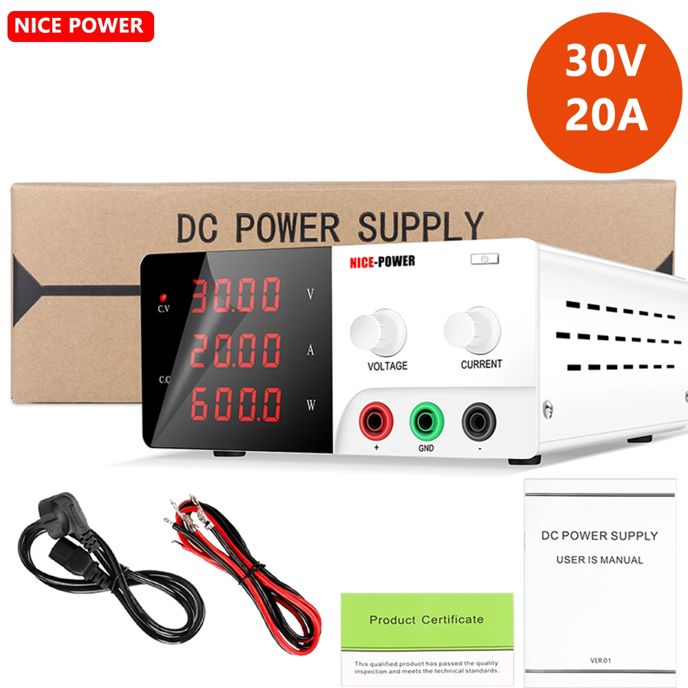 

Adjustable Laboratory DC Power Supply 30V 20A Voltage And Current Regulator Digital Fonte De Bancada Switched Source R-SPS3020