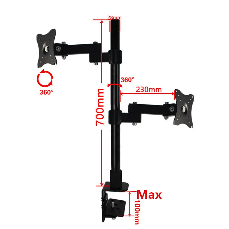 Настольная подставка для монитора компьютера двойной кронштейн двух экранов