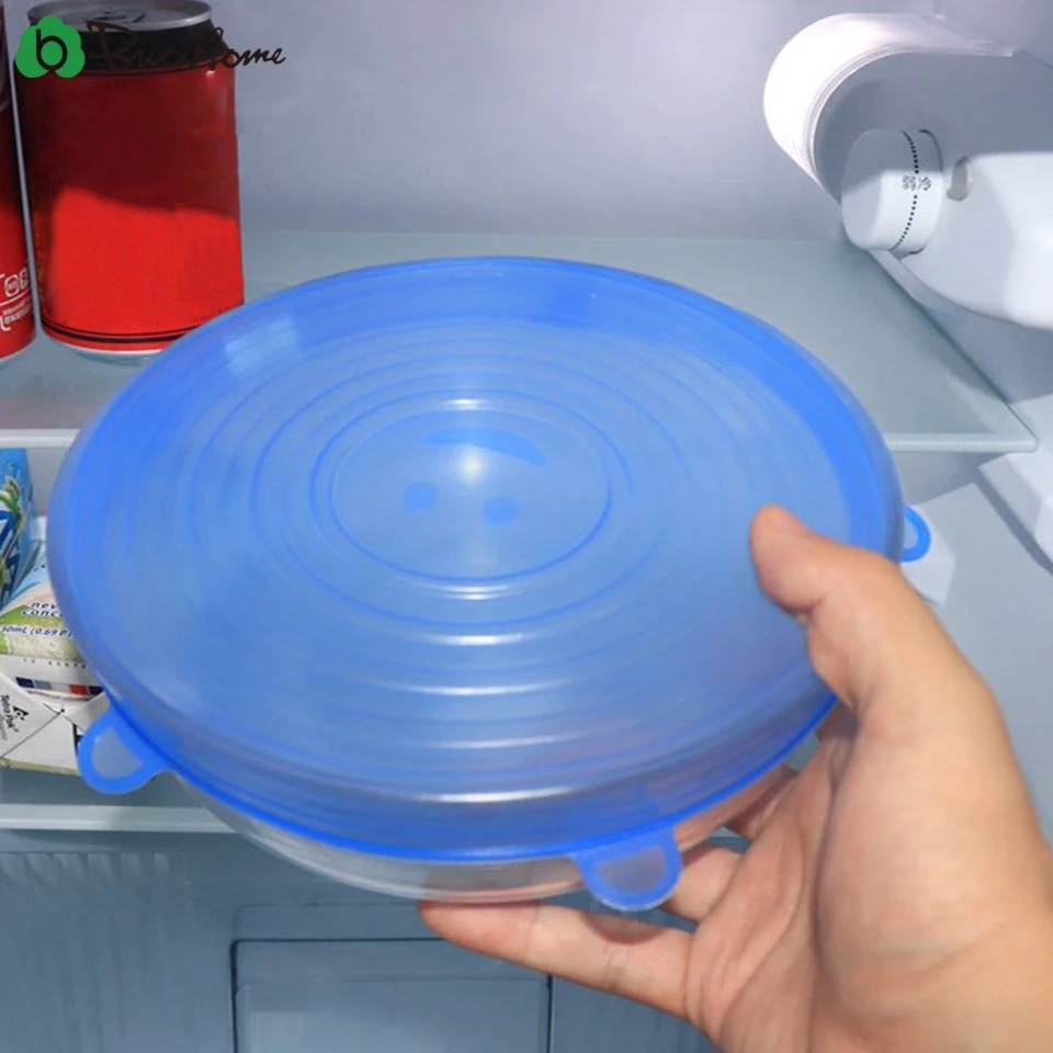 6 шт./компл. многоразовые силиконовые стрейч крышки универсальная Еда свежий