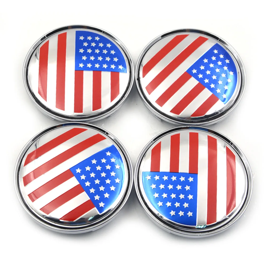 4pcs/set 63mm USA Flag Hydra Punisher Logo Universal Wheel Center Caps Emblem Badge Car Covers Hub Cap Styling Sliver Color | Автомобили и