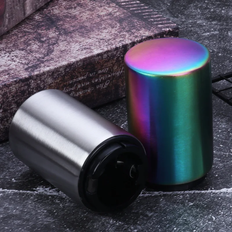 

50pcs Colorful 5 Colors Pocket Magnetic Stainless Steel Bottle Opener Automatic Push Down Soda Beer Cap Openers