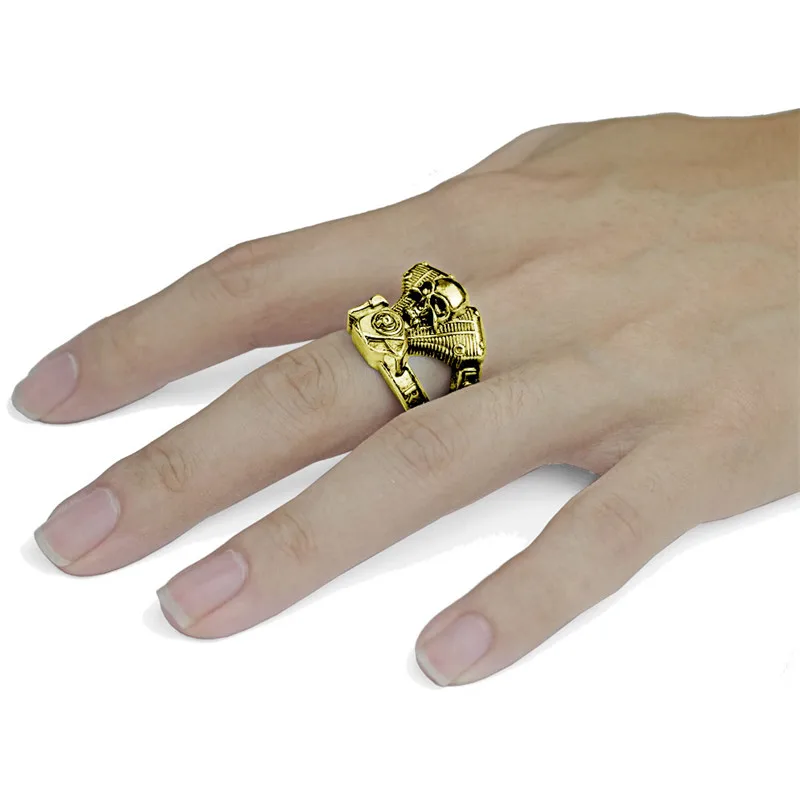skull Adjustable Rings Hip Hop Style Knight Engine Ring Stainless Steel Punk Fashion | Украшения и аксессуары