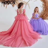 jonany ball gown flower girls dresses appliques little girl kids birthday party gown short sleeves pageant princess dress