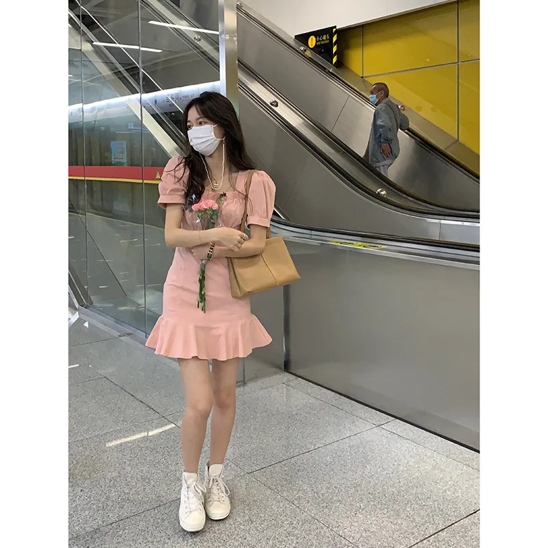 Платье женское с пышными рукавами и оборками | Женская одежда