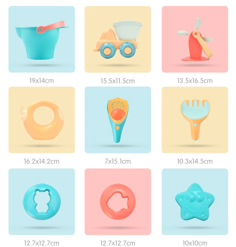

Summer Silicone Soft Baby Beach Toys Kids Mesh Bag Bath Play Sandbox Set Beach Party Cart Bucket Sand Molds Tool Water Game