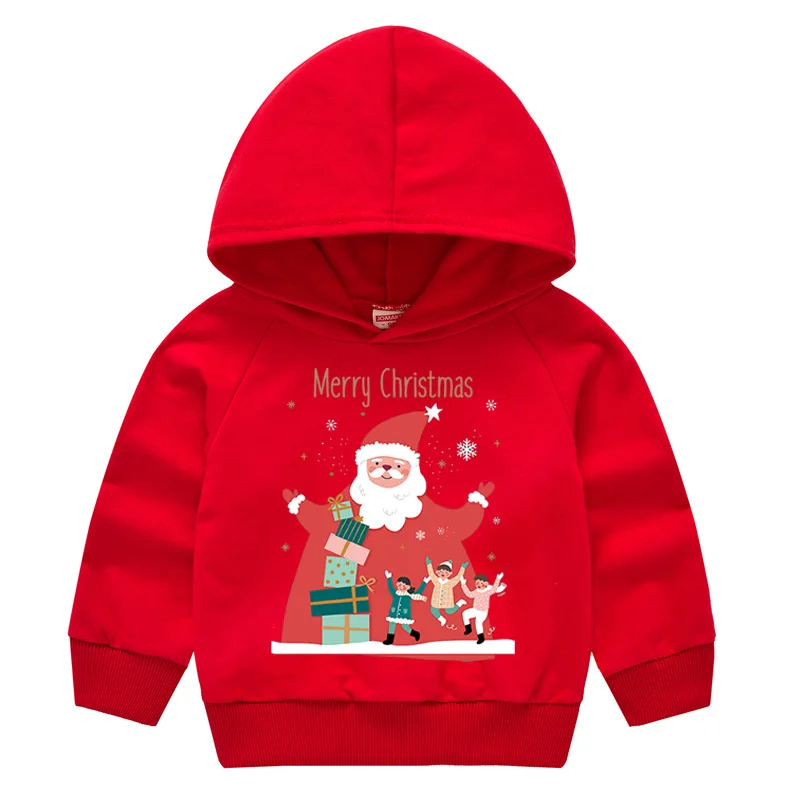 Children Kids Christmas Sweatshirt Autumn Boys Girls Funny Print Pullover Long Sleeve O-neck Hoodies Tops | Мать и ребенок