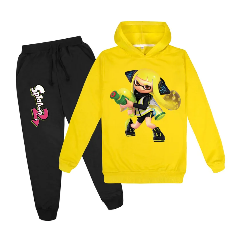 Conjunto de sudadera con capucha para ni&ntilde;os y ni&ntilde;as, conjunto de pantalones de juego de dibujos animados, sudadera con Tops y pantalones, conjunto de 2 piezas, novedad, gran oferta-2