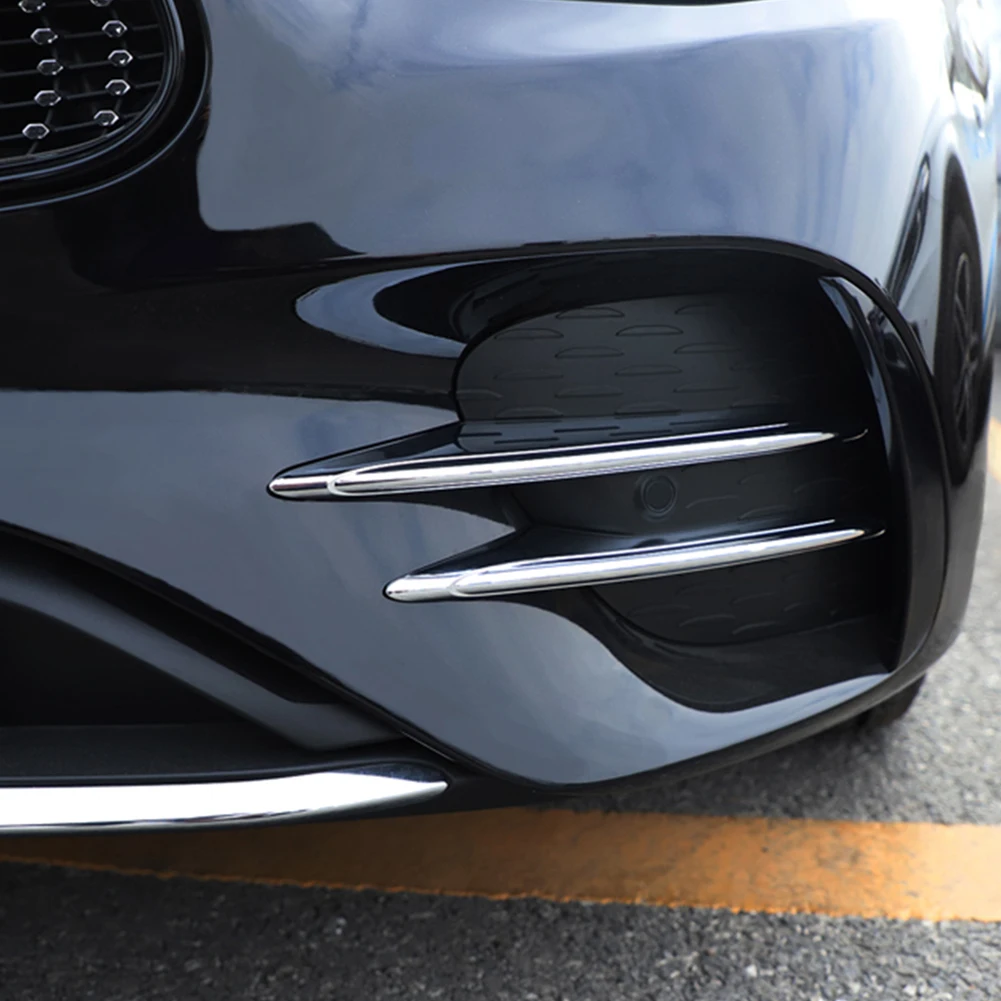 

The New 4pcsabs Benz Chrome Front Fog Light Shade Decor For Mercedes Benz E-class Refit For Car Decor Tools W213 E200 E300 E43