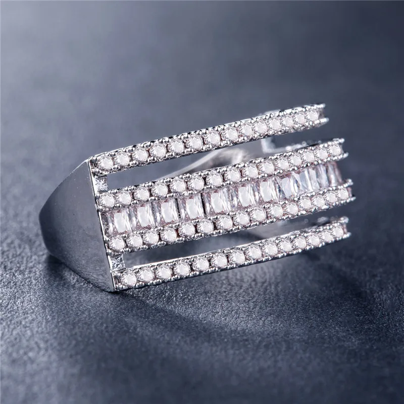 Модные ювелирные изделия UILZ многорядные обручальные кольца из фианита с