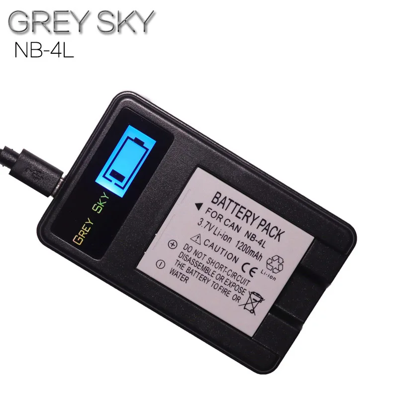 Аккумулятор NB-4L NB 4 л 2 шт. зарядное устройство USB с ЖК-дисплеем для Canon PowerShot SD200 SD300