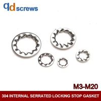 304 m3 m20 internal serrated locking stainless steel anti loosening washer stop gasket din6798 2