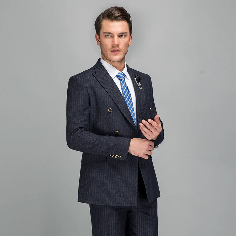 

2020 Wool Men's Suit High Quality Two Piece Set Wedding Party Formal Business Men Suits