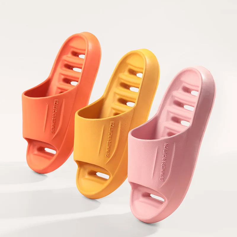

Fashion Slippers Women Thick Platform Indoor Bathroom Leaking Slipper EVA Soft Anti-slip Home Floor Slides Ladies Men Shoes