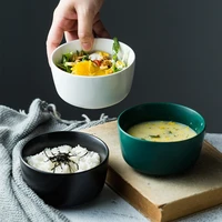 nordic matt ceramic bowl household tableware rice bowl soup bowl thick soup bowl breakfast bowl noodles bowl baking small bowl