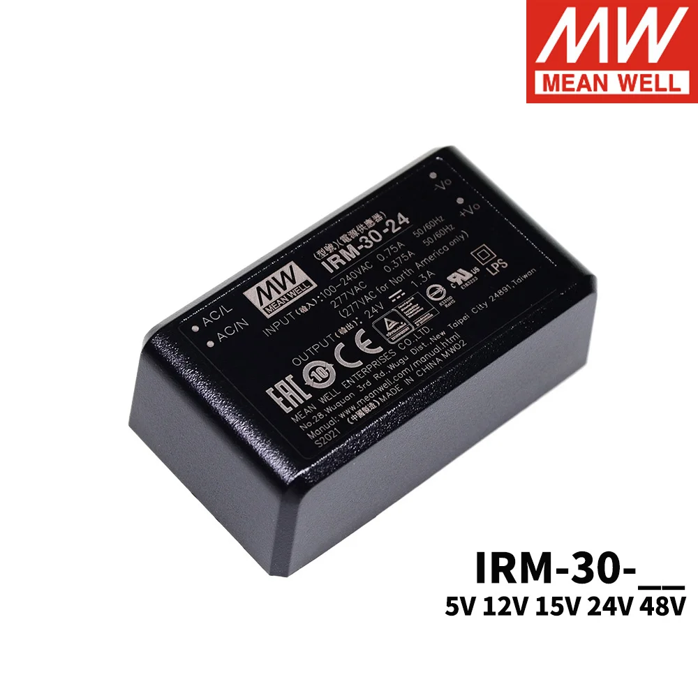 MEAN WELL IRM-30 30 Вт 85-В переменного тока в постоянный ток 5 12 В 15 24 48 PCB-крепление зеленый