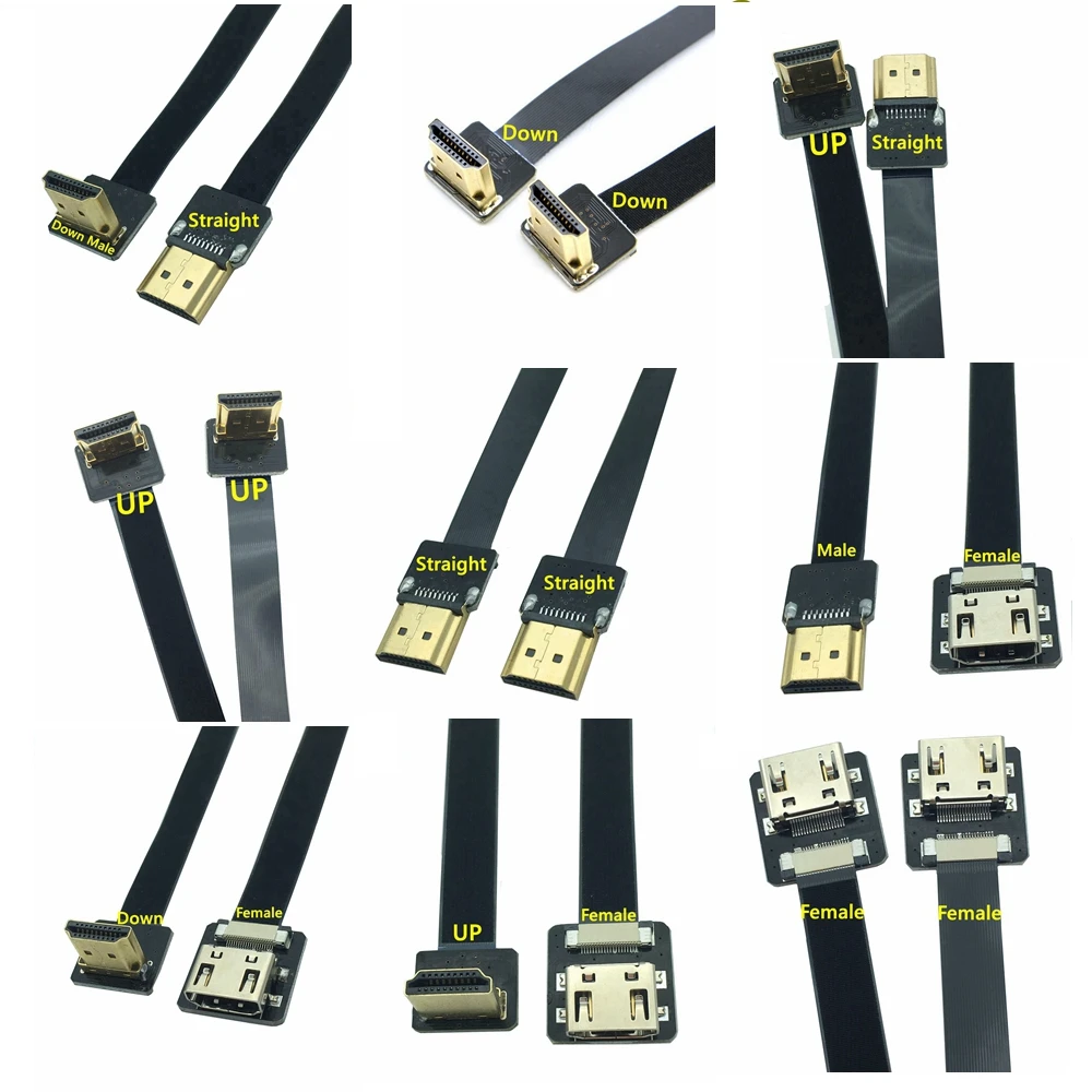 

(FPV HD-переходник «Мама-папа» 90 градусов вверх адаптер FPC лента плоская ТВ камера HDMI-совместимый Удлинительный кабель шаг 20-контактный разъем