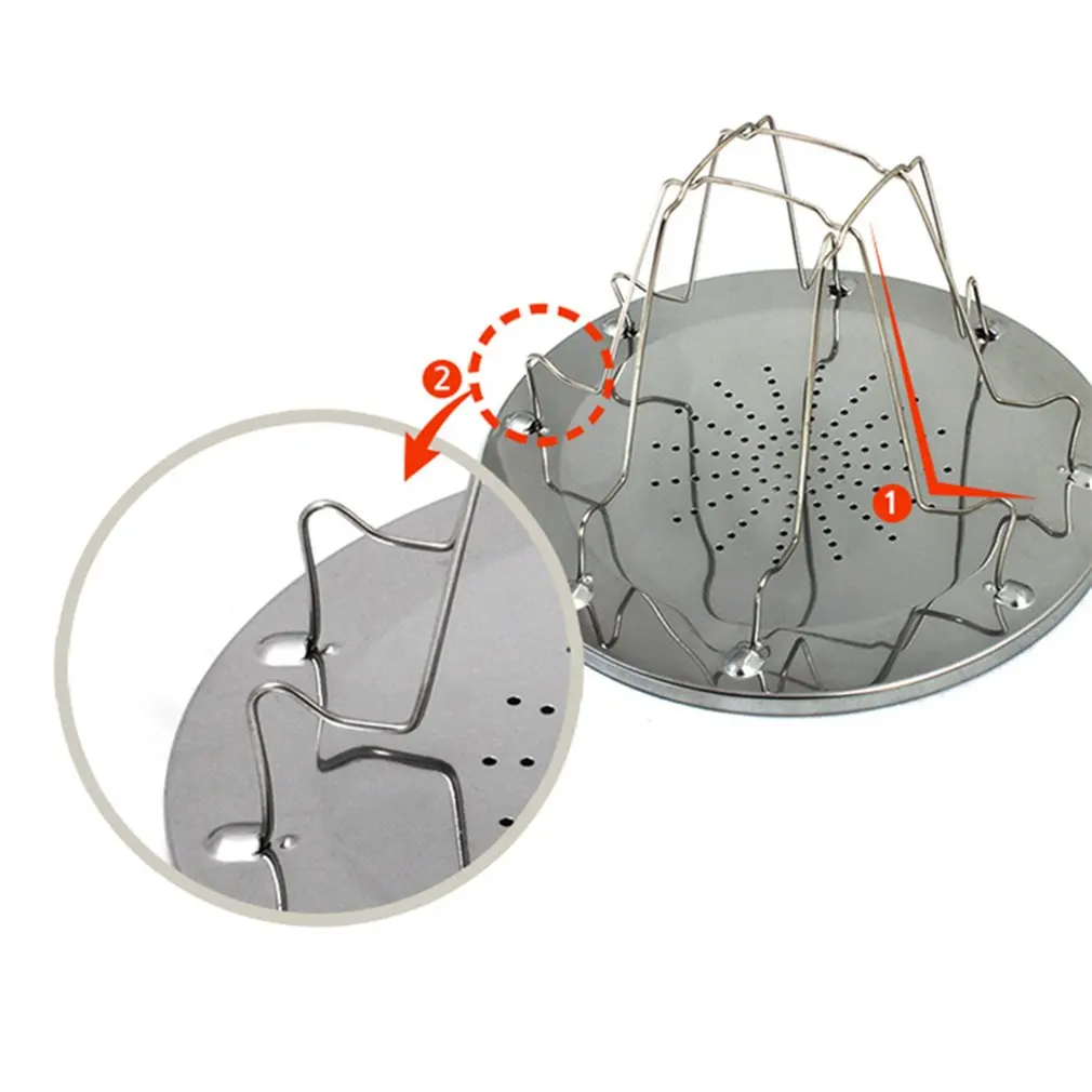 

Simple Portable Stainless Steel Toast Rack Outdoor Camping Toaster Folding Portable Grill Multi-Purpose Stove Grill