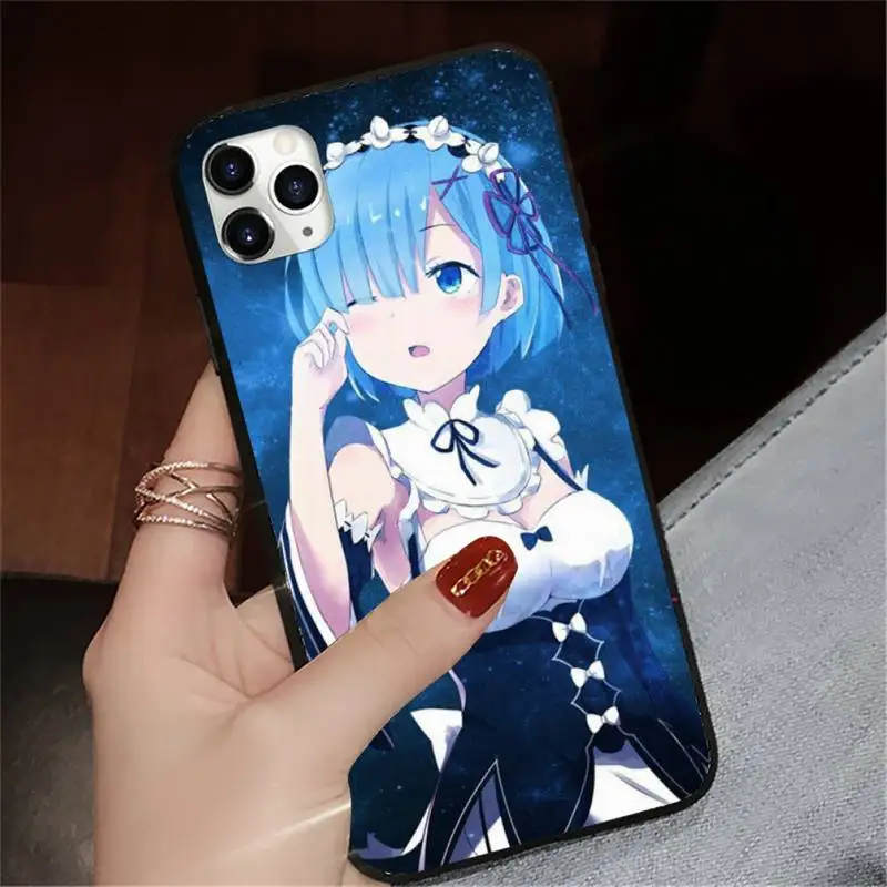 

Zero rem cute japanese anime manga Phone Case for iPhone 11 12 pro XS MAX 8 7 6 6S Plus X 5S SE 2020 XR luxury design shell