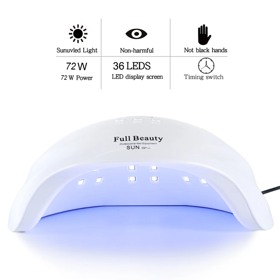 72 Вт лампа для ногтей 36LED быстрое высыхание профессиональное оборудование