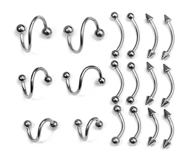 18 шт./компл. стержень из нержавеющей стали для бровей губ носа пирсинг серьги
