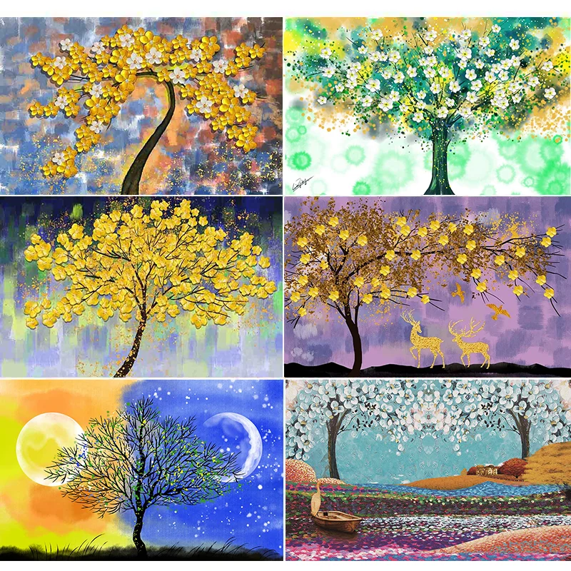 

Brand New 5D Fortune Tree Picture Diamond Painting Cross Stitch Art Full Drill Embroidery Living Room Decoration