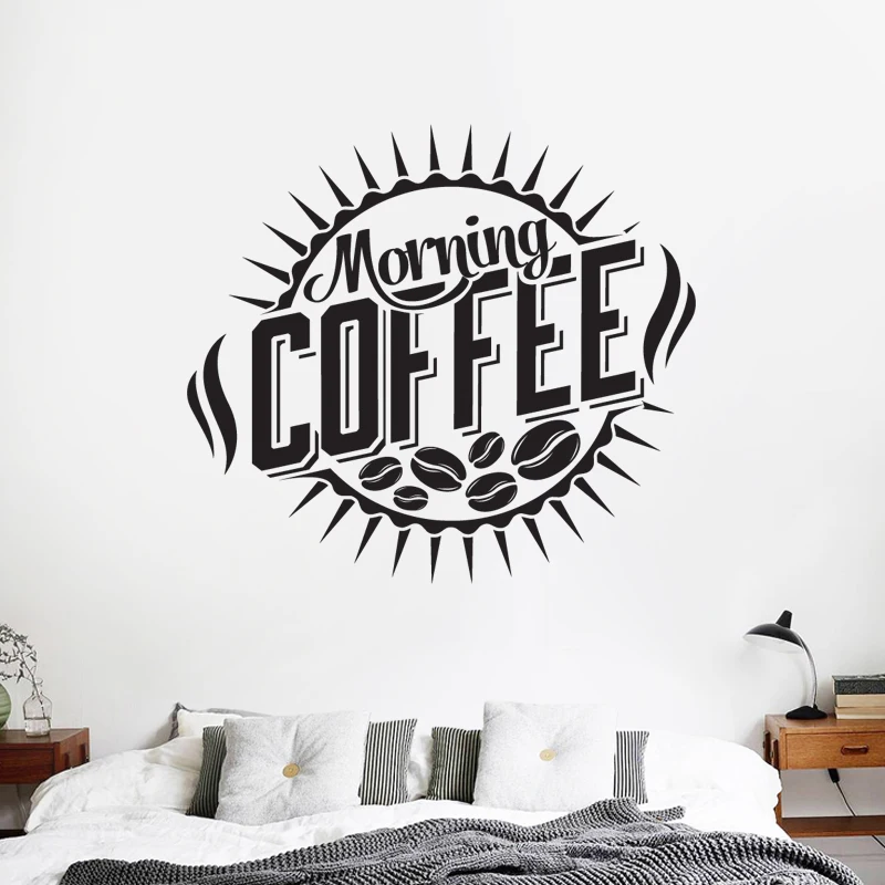 

Coffee Shop Sticker Milk tea Decal Cafe Cup Poster Vinyl Art Wall Decor Mural Decoration Break Bread Coffee Glass Decals