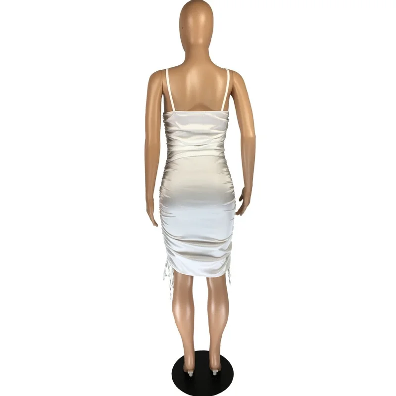 

2021 Hot Sale Fashion New Sexy Girl Style Short Dresses Sleeveless Condole Belt Dresses Pure Color Mini Short Dresses Dropship