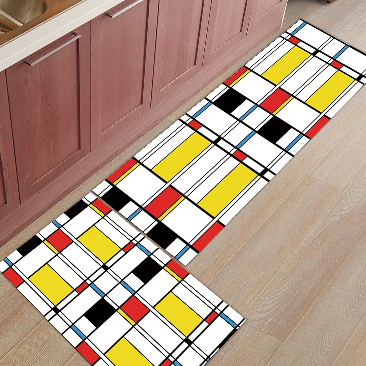 2 шт./компл. геометрический прямоугольник многоцветный Кухня коврик ковер