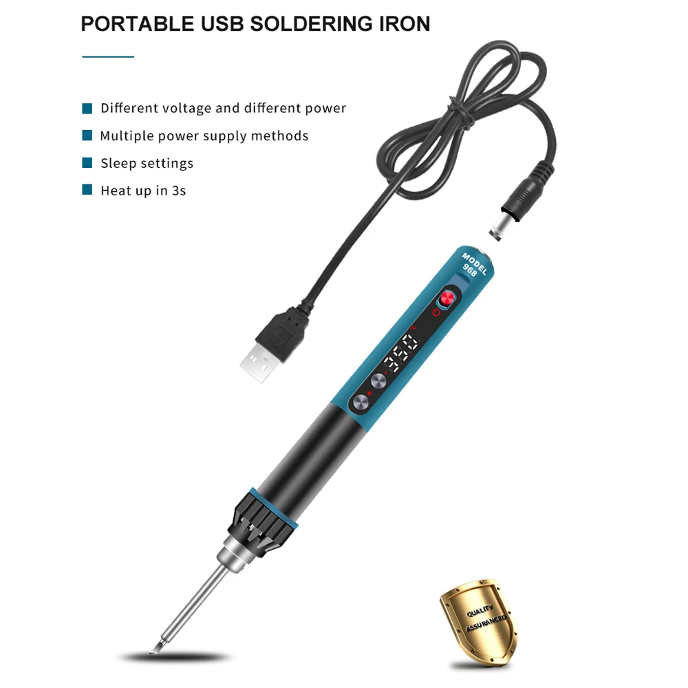 

Portable Electric Soldering Iron Precise Temperature Adjustment Intelligent Electric Welding Tool with 5V-24V Voltage Range