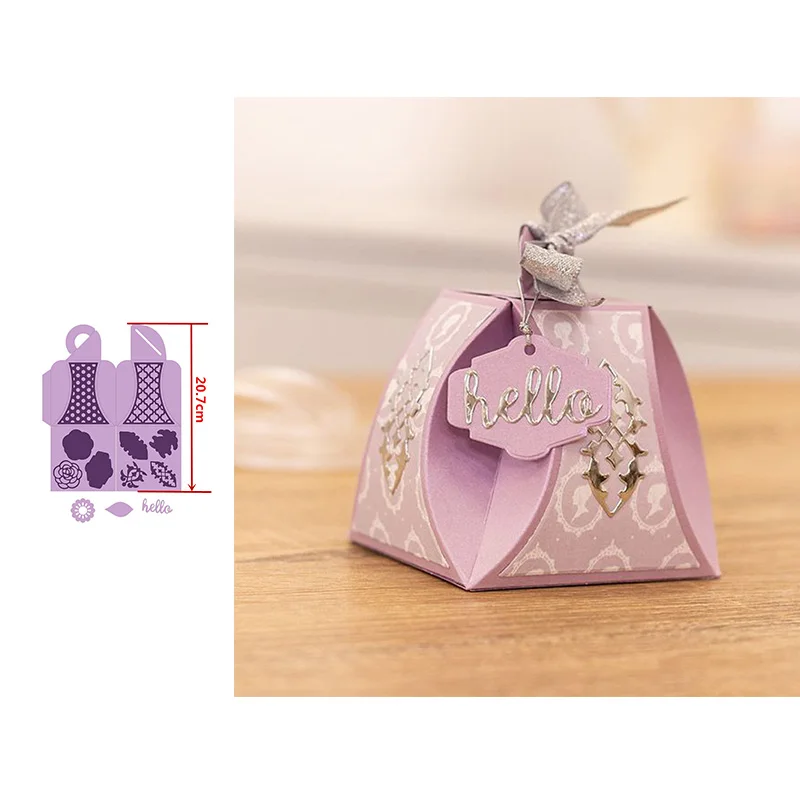 3 Gift Box Cut Dies DIY Scrapbooking Dies New Metal Steel Cutting Dies Stencils Book Photo Album Card Crafts Embossing - Цвет: 3