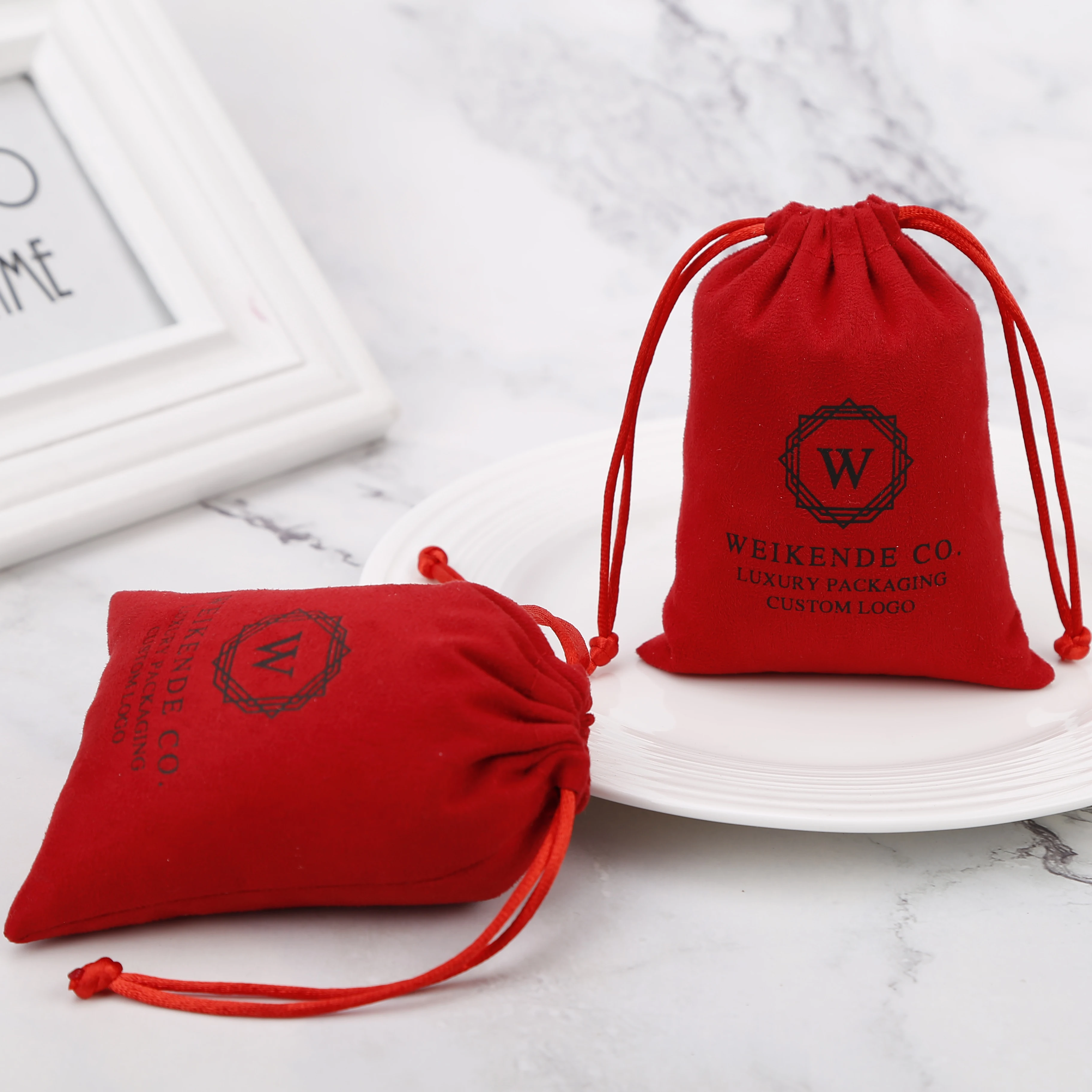 Бархатные мешочки на шнурке розовый фланель для ювелирных изделий шикарный