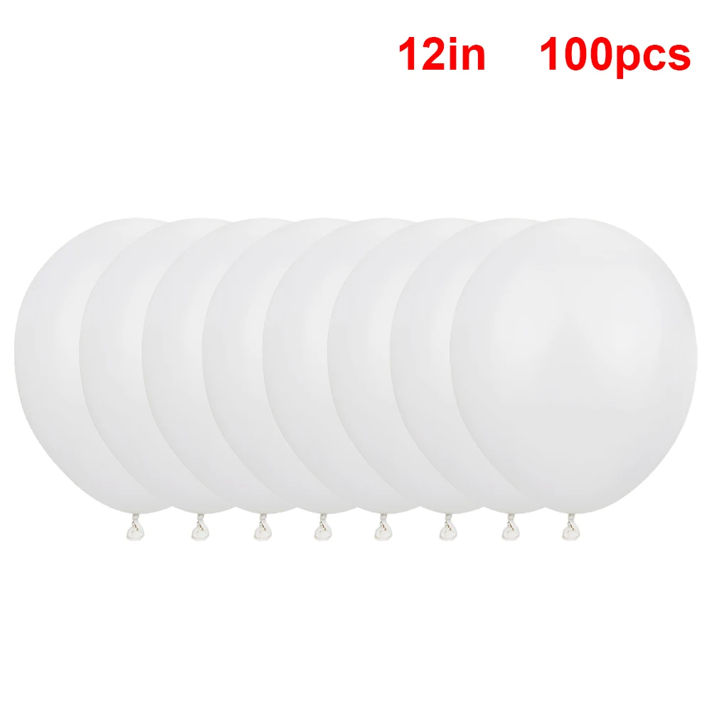 

100pcs White Round Balloons 5/10/12 inch Wedding Latex Helium Pastel Matte Pure White Baloes Arch Garland Birthday Decoration