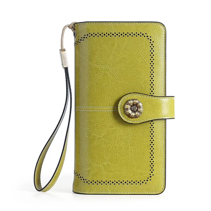 

Free Shipping Leather Wallet Multi-function Clutch Retro Leather Long Ladies Wallet Multi-card Card Holder Coin Purse Coin Purse