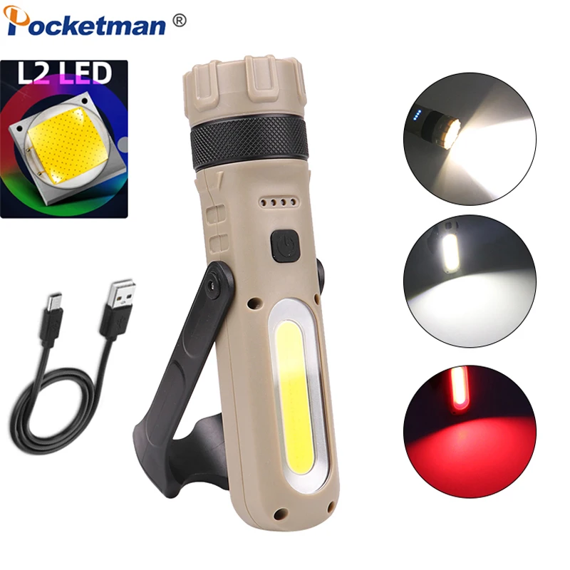 Многофункциональный магнитный рабочий светильник L2 + COB портативный