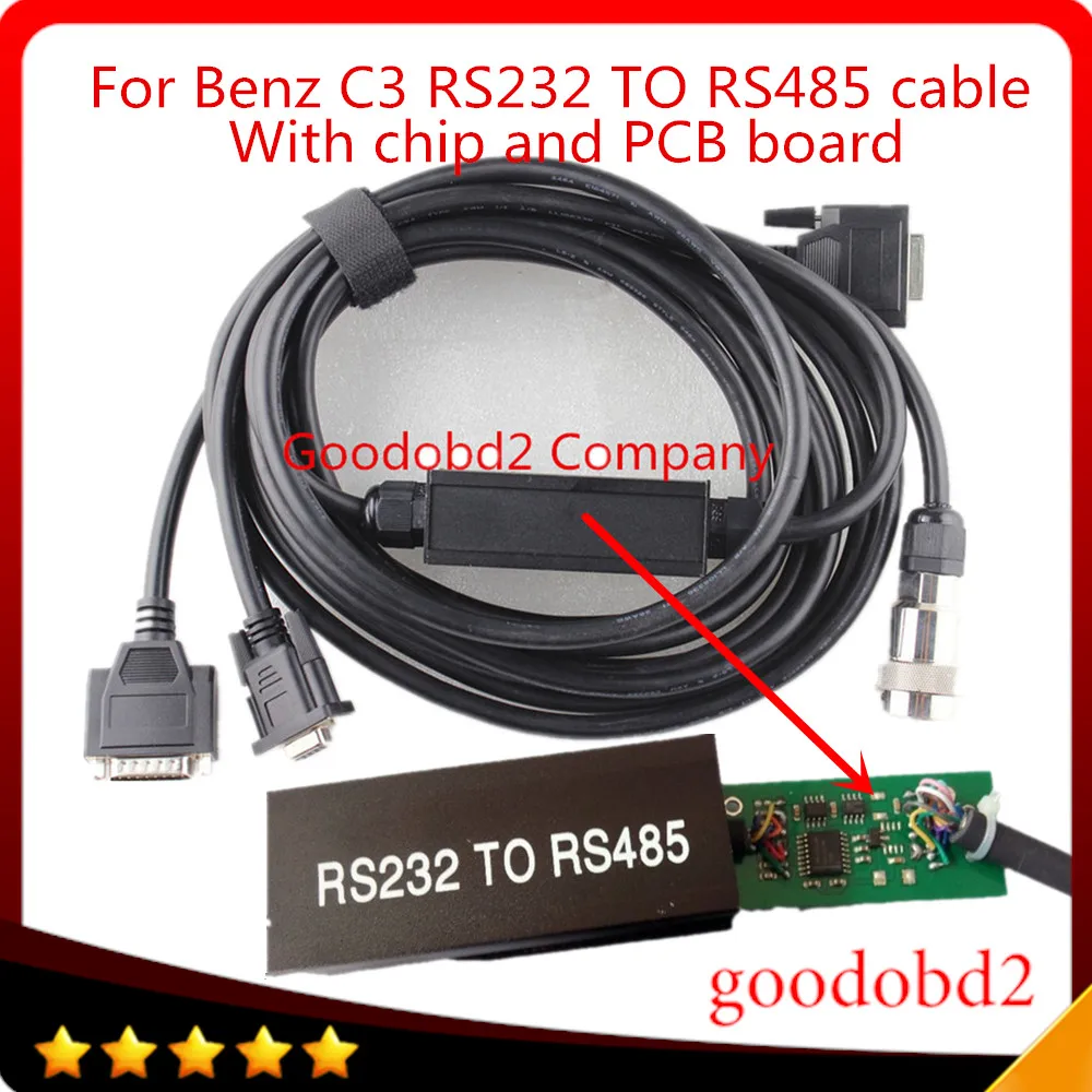 Инструмент для грузовика MB C3 RS232 на RS485 с чипом и печатной платой OBD2 кабель OBD