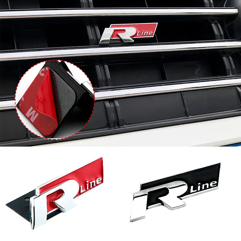 

For Volkswagen Sagitar Bora Lingdu Golf 7 New Magotan Grid r-line car modified R decoration metal sticker Auto accessories