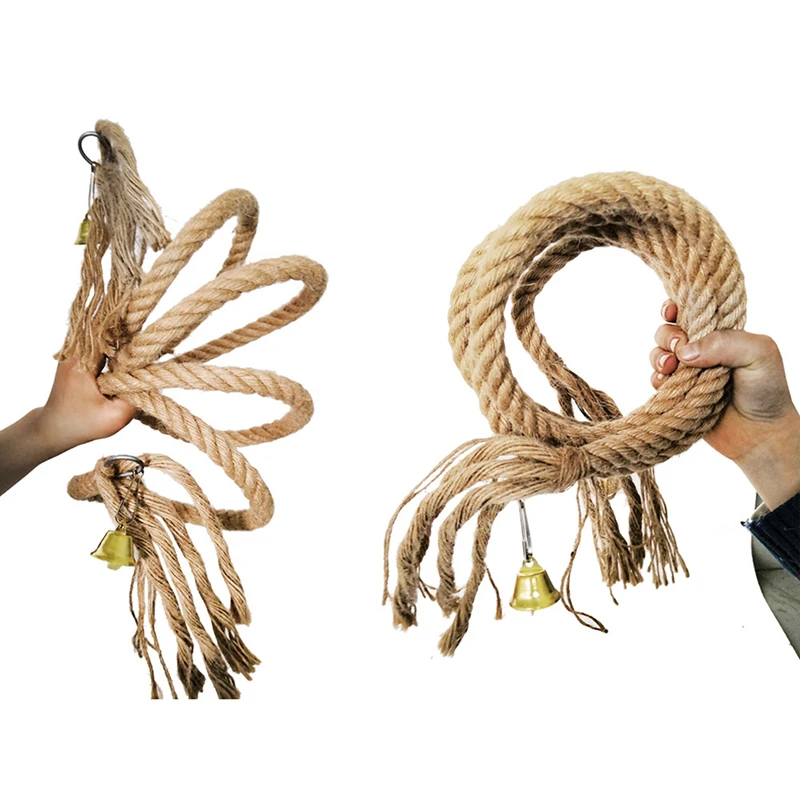 

100/150/200 cm Parrot Toys Pet Standing Rope Bird Cage Decoration Climbing Toy Chewing Rope Parrot Bird Cage Toys Rope Bell