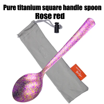 roseredspoon TiTo titanium Spork Longhandle наружная дорожная Титановая Ложка Вилка Portabale плоская посуда кемпинговая вилка ложка для спорта, туризма FB - Цвет: roseredspoon
