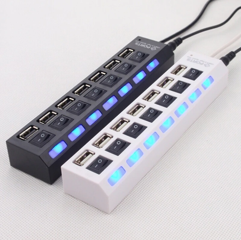 

Разветвитель USB 2,0, 7 портов, с выключателем питания